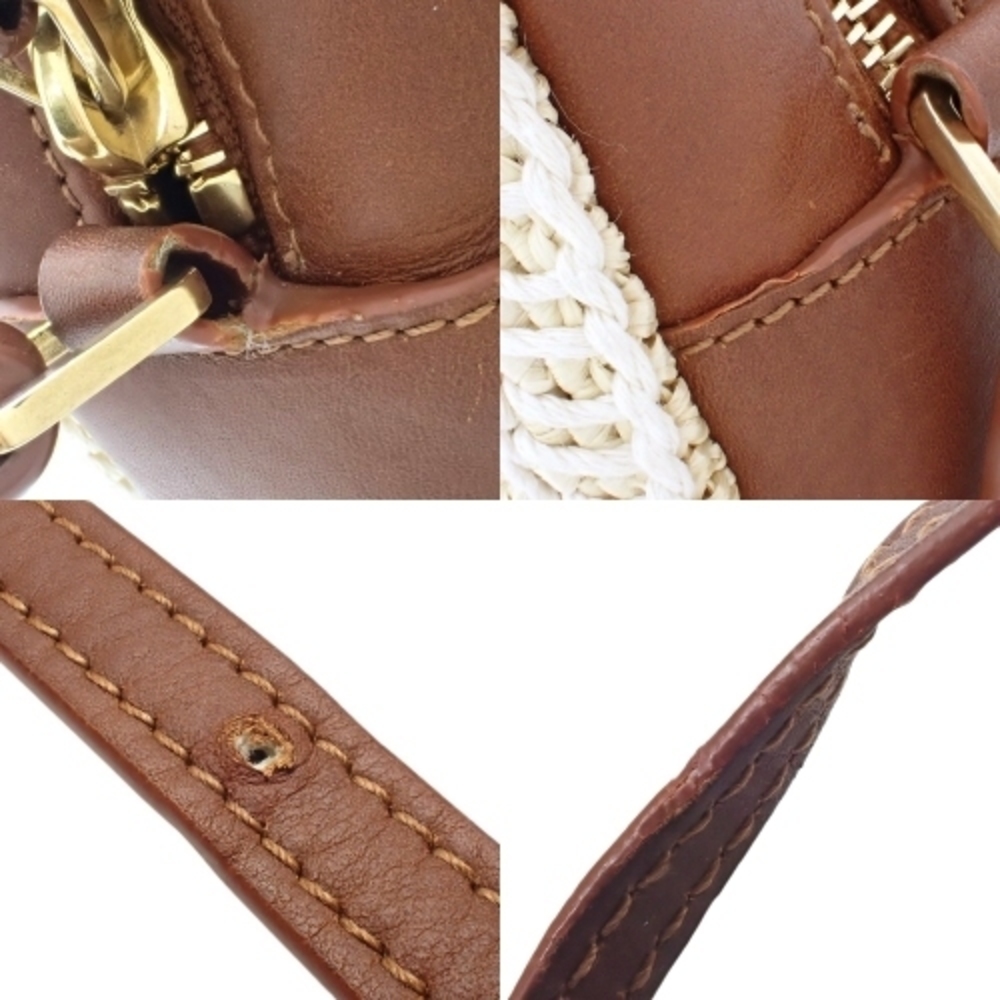 Saint Laurent Ysl Lou Camera Logo Straw Paris Brown Fringe - Picture 8 of 9
